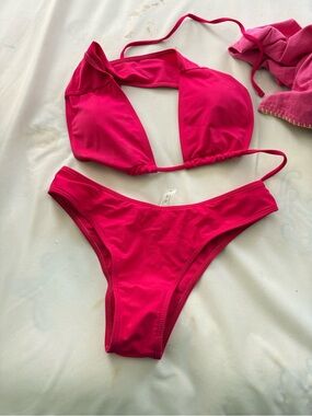Hot Pink Two-Piece Bikini Set